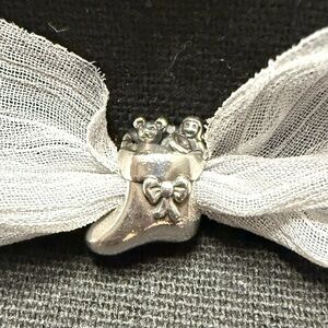 PANDORA SANTA'S STOCKING STERLING SILVER CHRISTMAS CHARM - RETIRED